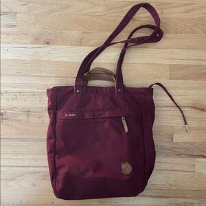 Fjallraven totepack G-1000 maroon convertible backpack tote bag